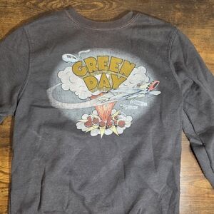Grey Graphic Crew Neck Sweater "Green Day"